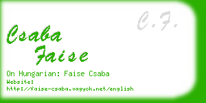 csaba faise business card